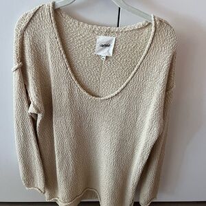 Aerie Women's Scoop Neck Sweater in beige
